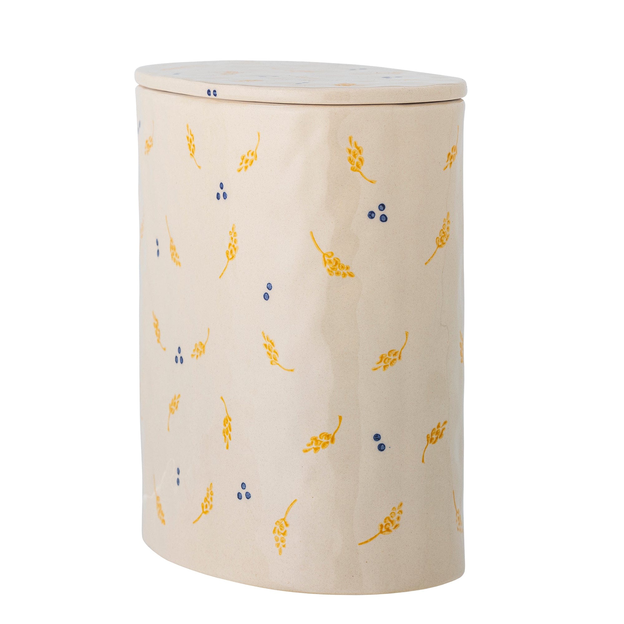 Bloomingville Borcan pentru depozitare cu capac, Pippine Alb, 1800 ml, l16.5xA9.5xH19 cm