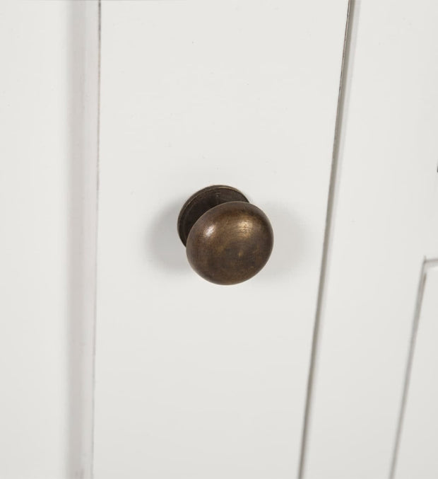 Cabinet cu vitrina din lemn si furnir, cu 6 sertare si 1 usa, Everest Big Alb / Maro, l90xA45xH135 cm (6)