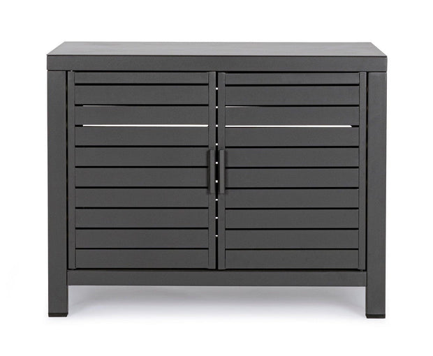 Cabinet de gradina / terasa din aluminiu, cu 2 usi, Atlantic Antracit, l90xA55xH70 cm (1)