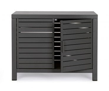 Cabinet de gradina / terasa din aluminiu, cu 2 usi, Atlantic Antracit, l90xA55xH70 cm (11)