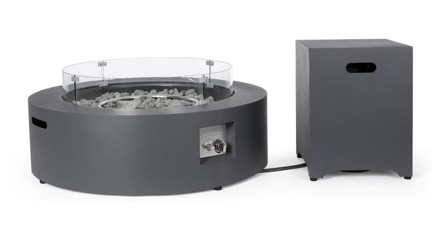 Cabinet de gradina / terasa din metal, Wolke Gri Inchis, l41xA41xH53,3 cm (4)