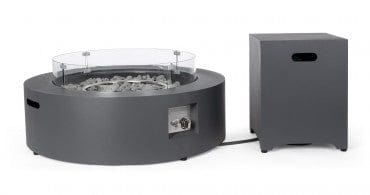 Cabinet de gradina / terasa din metal, Wolke Gri Inchis, l41xA41xH53,3 cm (10)