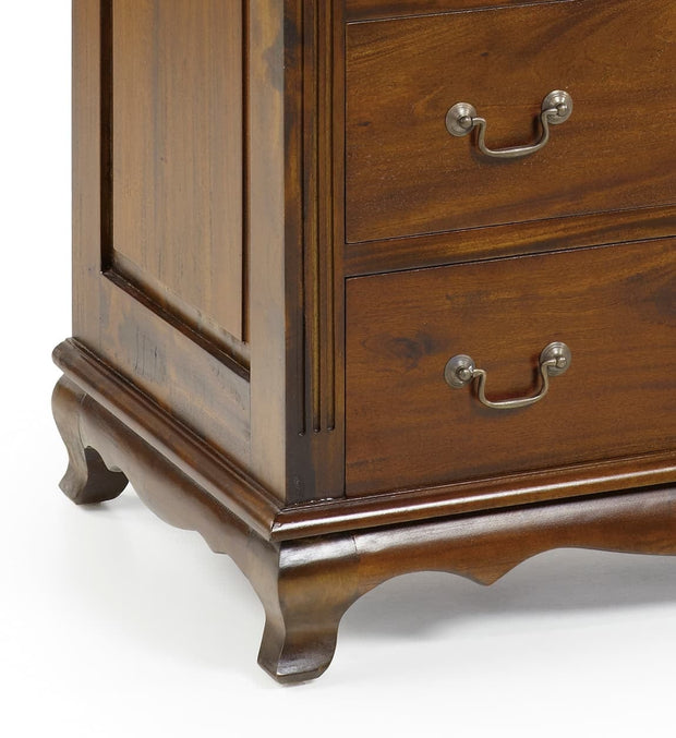 Moycor Cabinet din lemn cu 5 sertare, Vintage Nuc, l90xA48xH113 cm