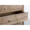 Cabinet din lemn de tec si MDF, cu 5 sertare Filomena Natural / Auriu, l60xA35xH85 cm (3)