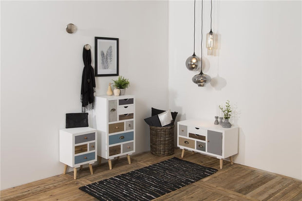 Actona Cabinet din lemn si MDF, cu 11 sertare Thais Multicolor, l70xA32xH81 cm