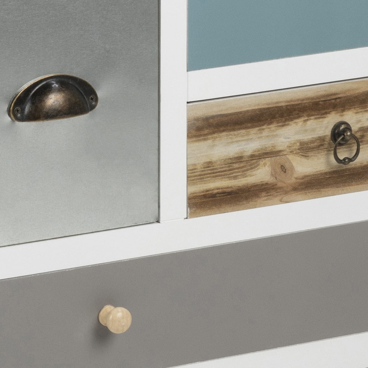 Actona Cabinet din lemn si MDF, cu 11 sertare Thais Multicolor, l70xA32xH81 cm