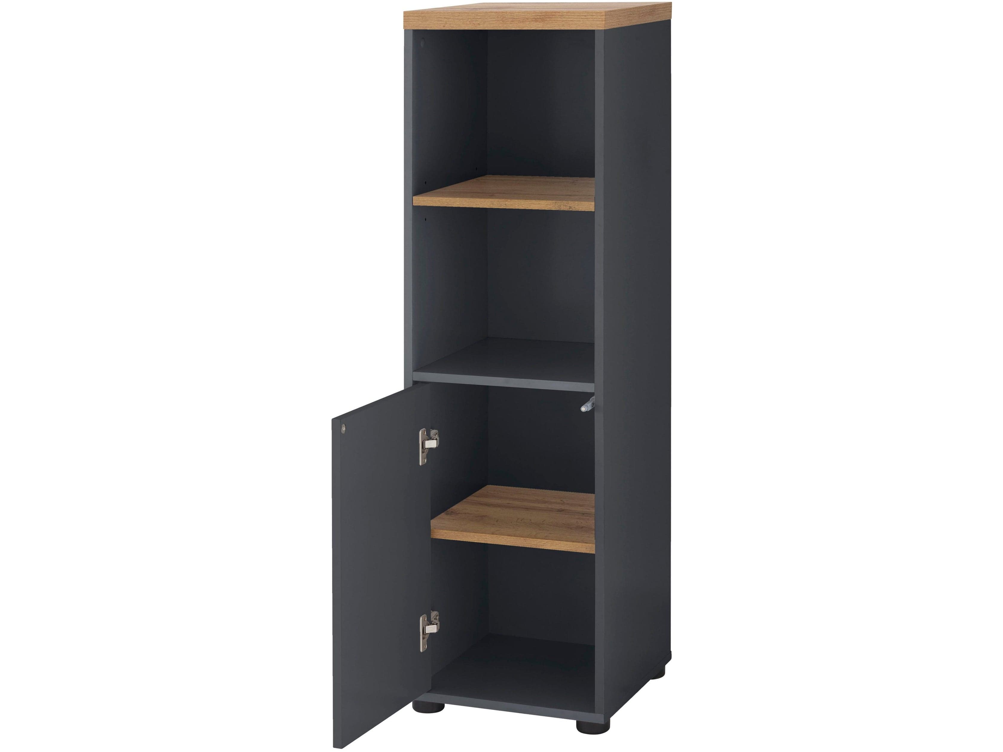 Dorel Home Cabinet din MDF, cu 1 usa Thessa Antracit / Natural, l35xA35xH122 cm