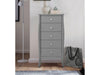 Dorel Home Cabinet din MDF, cu 5 sertare Baroque Gri, l51xA45xH102 cm