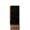 Lenart Cabinet din pal, cu 1 usa si 1 sertar, Borga 06 Stejar Catania / Negru, l55xA41xH143 cm