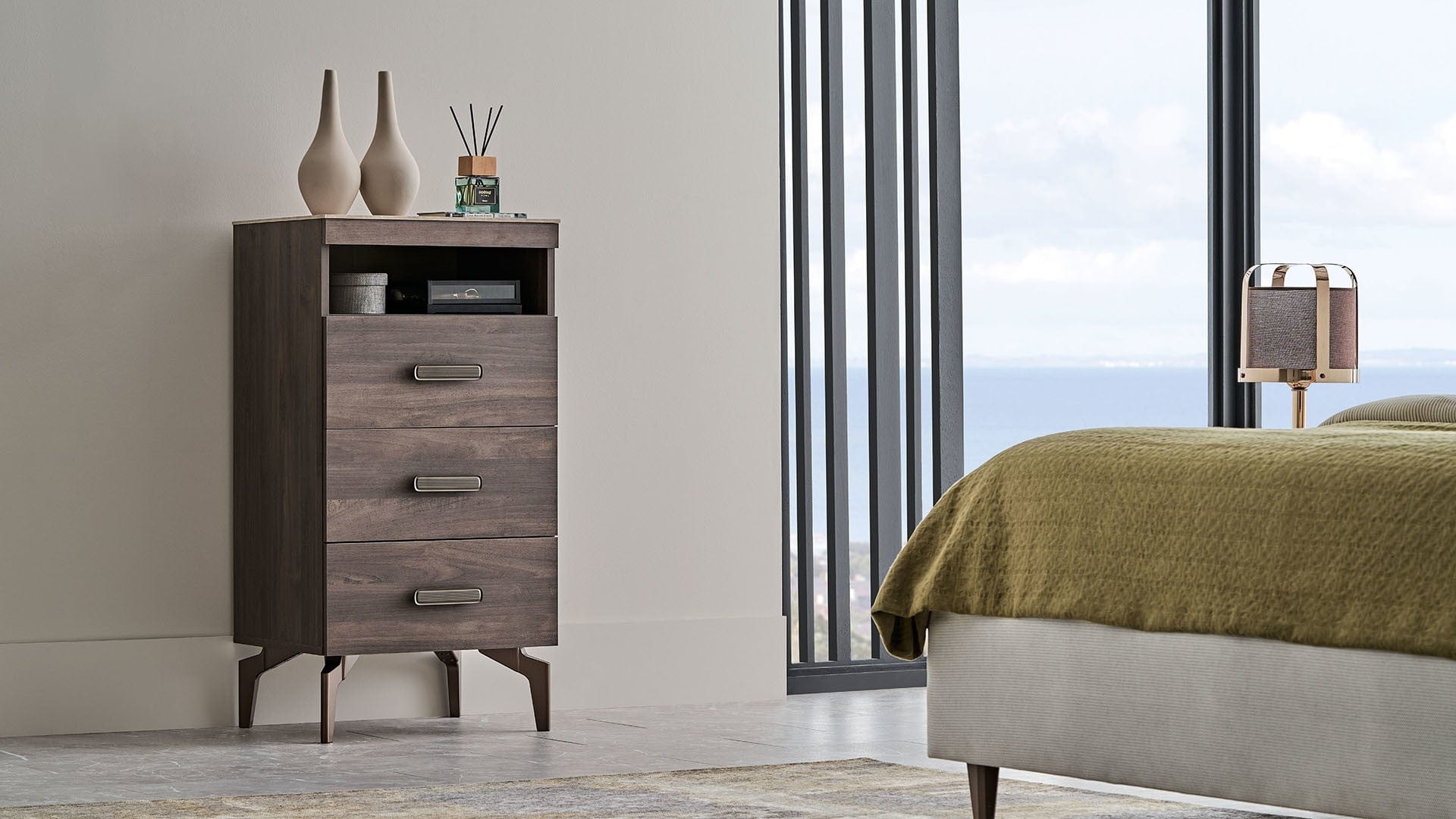 Dogtas Cabinet din pal, cu 3 sertare, Piero Nuc, l57,3xA46,9xH113,7 cm