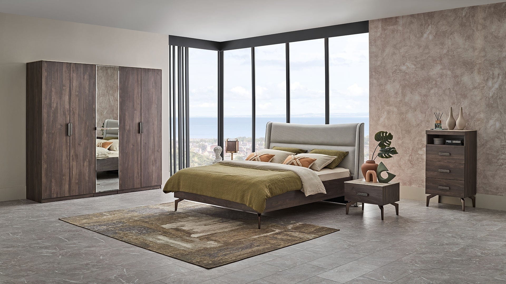 Dogtas Cabinet din pal, cu 3 sertare, Piero Nuc, l57,3xA46,9xH113,7 cm