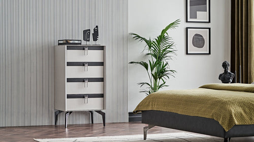 Dogtas Cabinet din pal cu 4 sertare, Arora Koton Gri Deschis, l60,5xA47,5xH115,1 cm