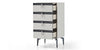 Dogtas Cabinet din pal cu 4 sertare, Arora Koton Gri Deschis, l60,5xA47,5xH115,1 cm