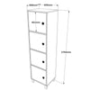 Cabinet din pal si lemn, cu 4 usi Vilamo VL30-238 Negru / Natural, l49xA40xH179,4 cm (5)