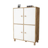 Cabinet din pal si lemn, cu 4 usi Vilamo VL45-217 Large Alb / Natural, l96xA40xH135,4 cm (4)