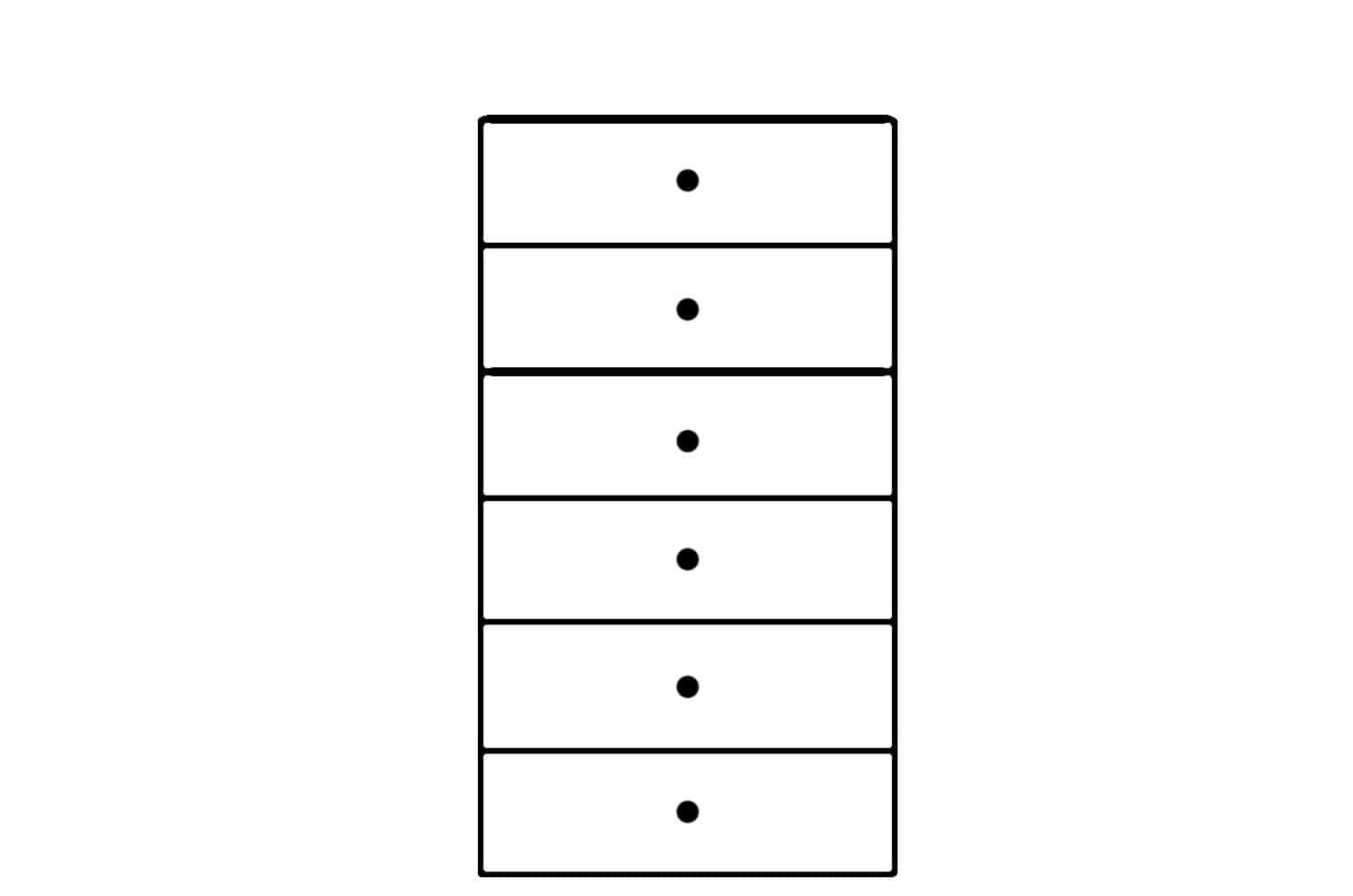 Szynaka Cabinet din pal si MDF cu 6 sertare Gabrielle 3 Alb, l65xA40xH119 cm
