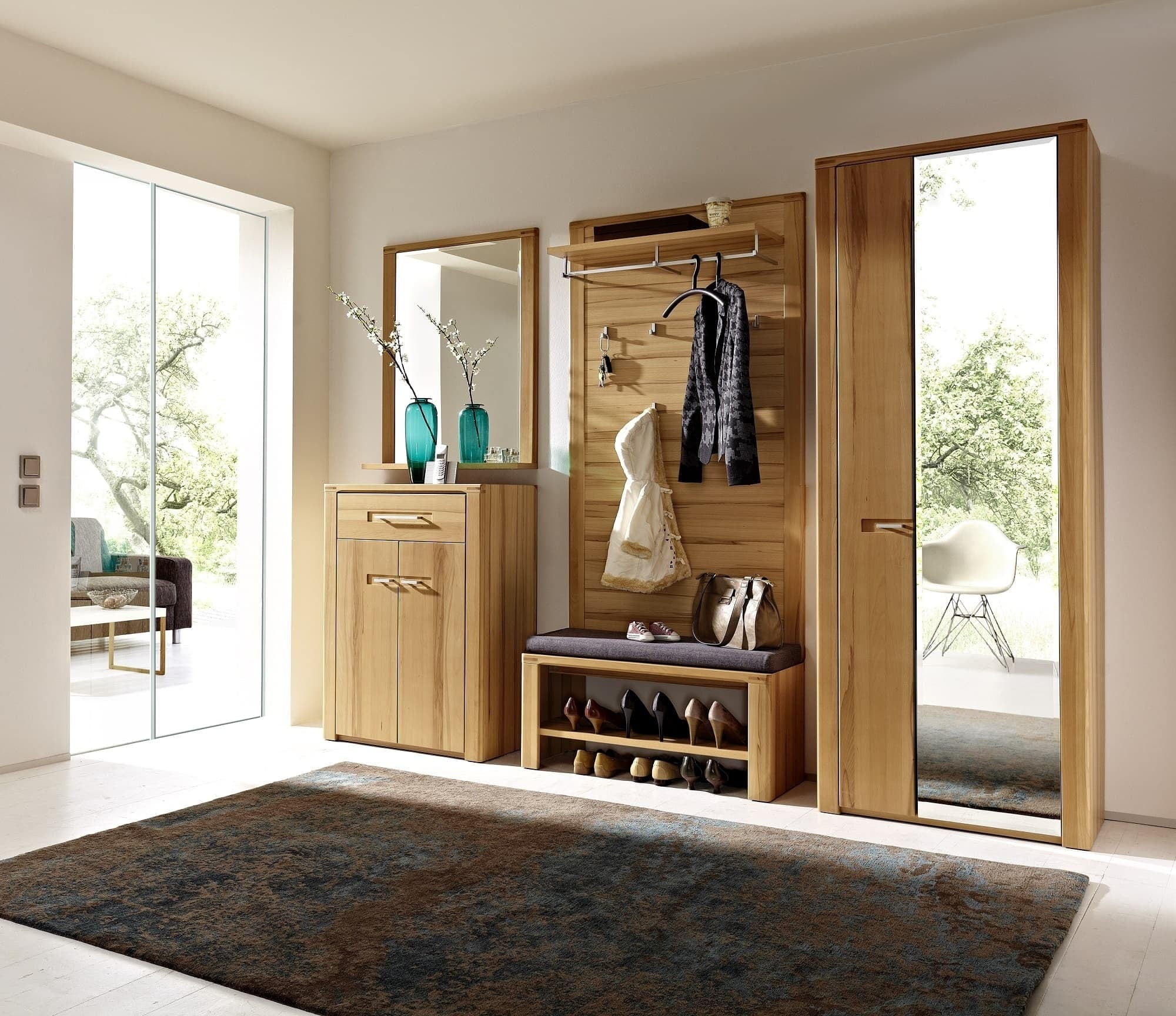 BFSummer Cabinet hol din pal, cu 2 usi si 1 sertar, Natur Plus, l74xA40xH100 cm