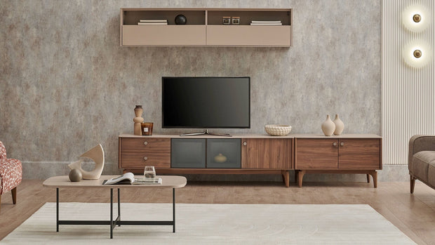 Dogtas Cabinet suspendat din pal, cu 2 usi, Costa Cappuccino, l180,4xA32,2xH40,2 cm