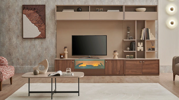 Dogtas Cabinet suspendat din pal, cu 2 usi, Costa Cappuccino, l180,4xA32,2xH40,2 cm