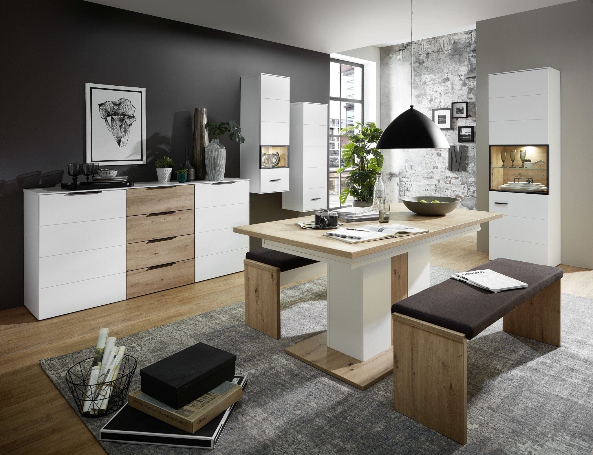 Innostyle Cabinet suspendat din pal si MDF cu 1 usa, Madeline Alb, l40xA36xH125 cm