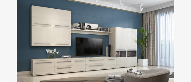 Jela Cabinet suspendat din pal si MDF, cu 1 usa, Piano VK60-1K/PN Bej, l60xA29xH57 cm