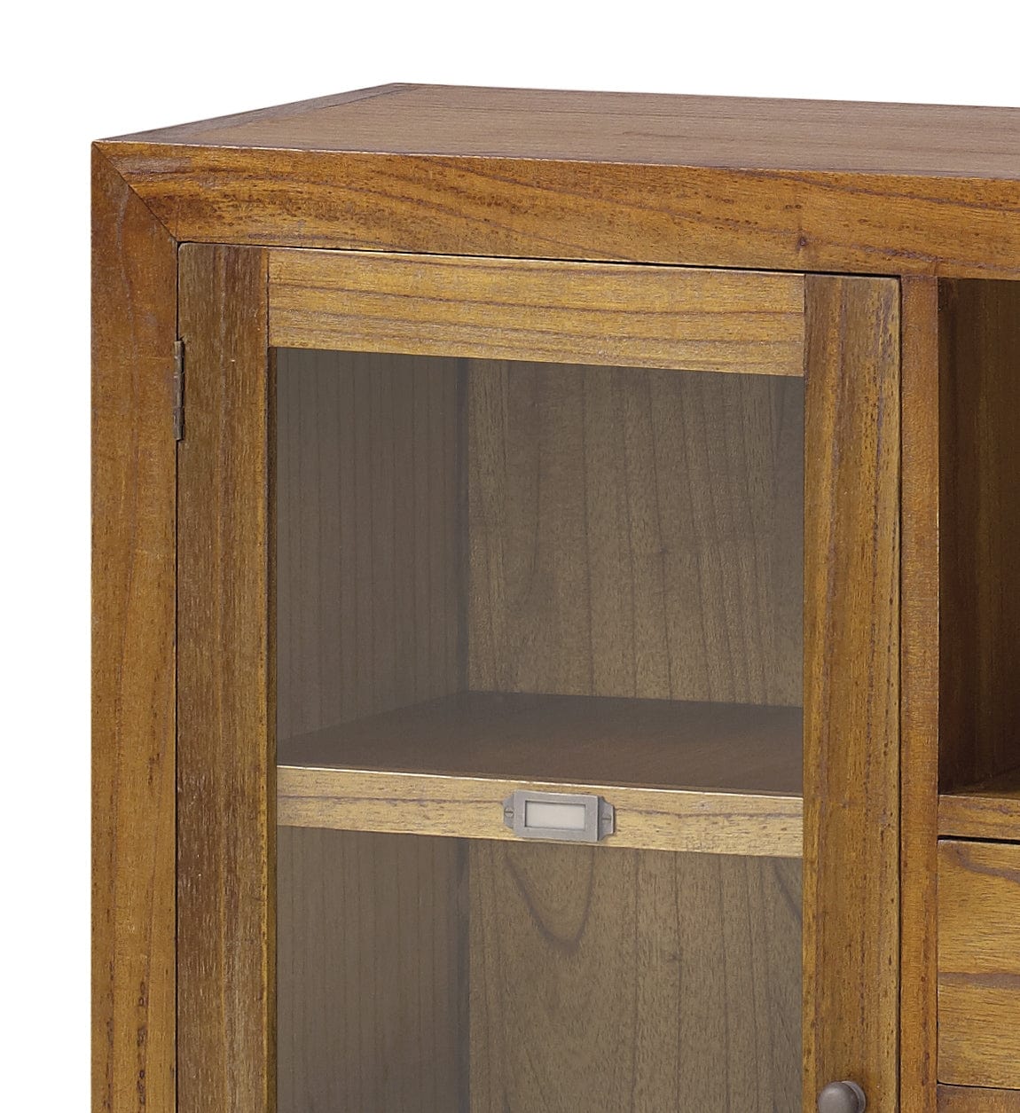 Cabinet cu vitrina, din lemn si furnir, cu 2 sertare si 1 usa, Star Combi Left Nuc, l90xA35xH90 cm (5)