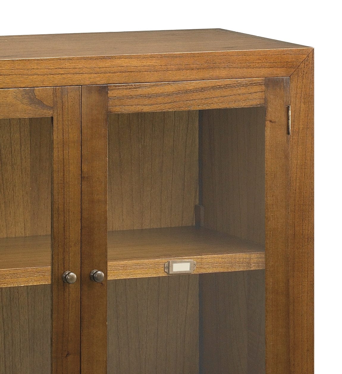 Cabinet cu vitrina, din lemn si furnir, cu 2 sertare si 2 usi, Star Combi Nuc, l90xA35xH90 cm (5)