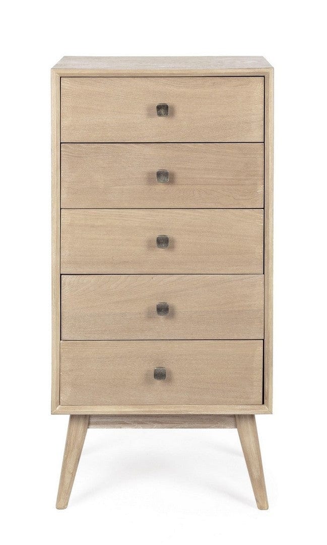 Cabinet din lemn de frasin, cu 5 sertare Alannis Natural, l48xA35xH99 cm (1)