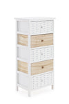 Cabinet din lemn de Paulownia, cu 5 sertare Alveare Alb / Natural, l40xA29xH90 cm