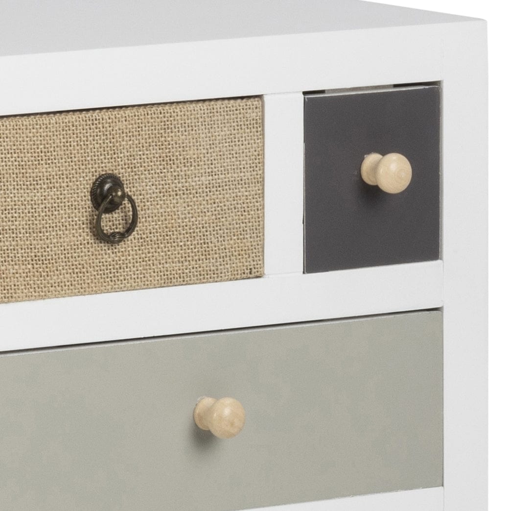 Cabinet din lemn si MDF, cu 11 sertare Thais Multicolor, l70xA32xH81 cm (4)