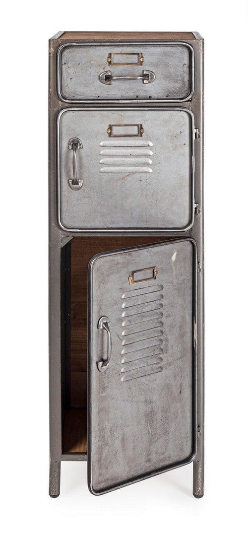 Cabinet din lemn de pin si metal, cu 1 sertar si 2 usi, Store Gri, l34,8xA34,5xH109,5 cm (5)