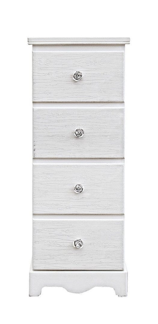 Cabinet din MDF, cu 4 sertare Blanc Medium Alb, l31,5xA26xH80 cm (1)