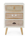 Cabinet din MDF si lemn de brad, cu 3 sertare Eloise Alb / Natural, l48xA35xH72 cm (1)