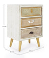 Cabinet din MDF si lemn de brad, cu 3 sertare Eloise Alb / Natural, l48xA35xH72 cm (6)