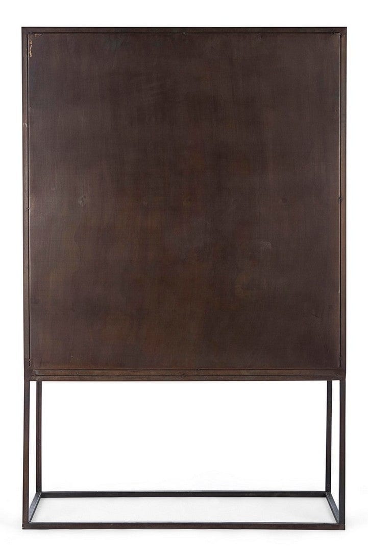Cabinet din metal, cu 2 usi, Lanford Maro inchis, l107xA40xH170 cm (6)