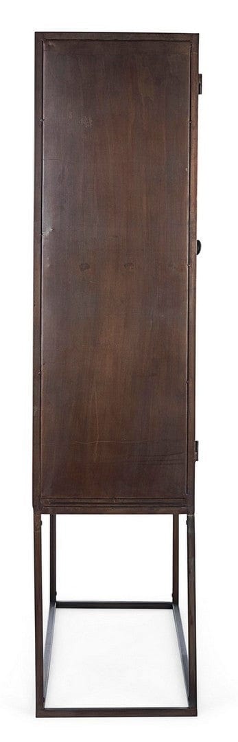 Cabinet din metal, cu 2 usi, Lanford Maro inchis, l107xA40xH170 cm (7)
