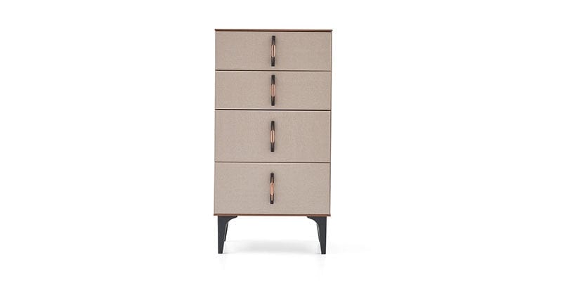 Cabinet din pal, cu 4 sertare, Nova Cappuccino / Nuc, l57,2xA43,2xH110,4 cm (4)
