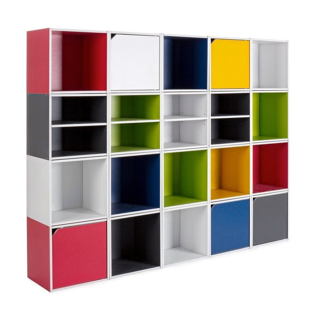 Cabinet modular din MDF, cu 1 usa, Composite Galben / Alb, l35xA29,2xH35 cm (3)