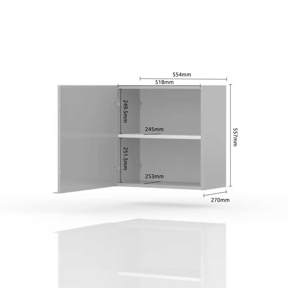Cabinet suspendat din pal, cu 1 usa, Onyx Antracit, l55xA29xH56 cm (2)