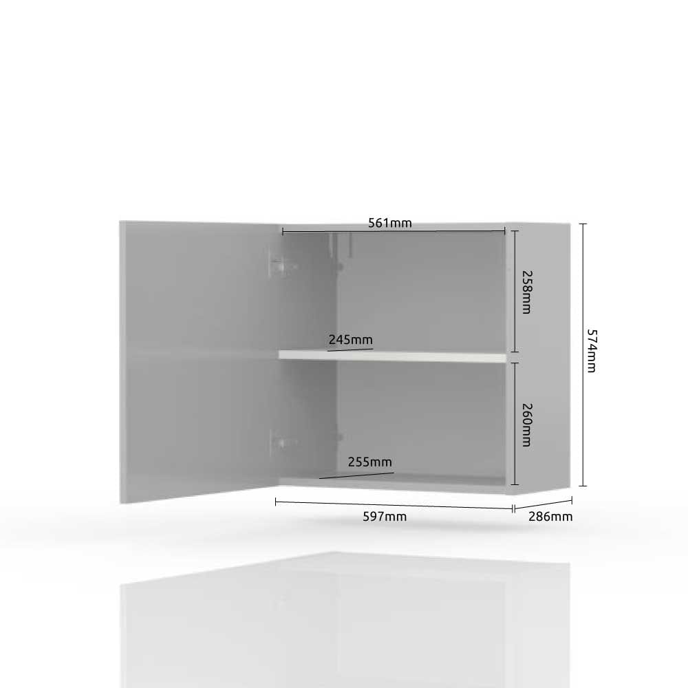 Cabinet suspendat din pal si MDF, cu 1 usa, Piano VK60-1K/PN Bej, l60xA29xH57 cm (5)