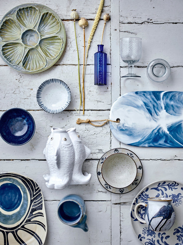 Bloomingville Cana din ceramica, Alicia Albastru, 460 ml