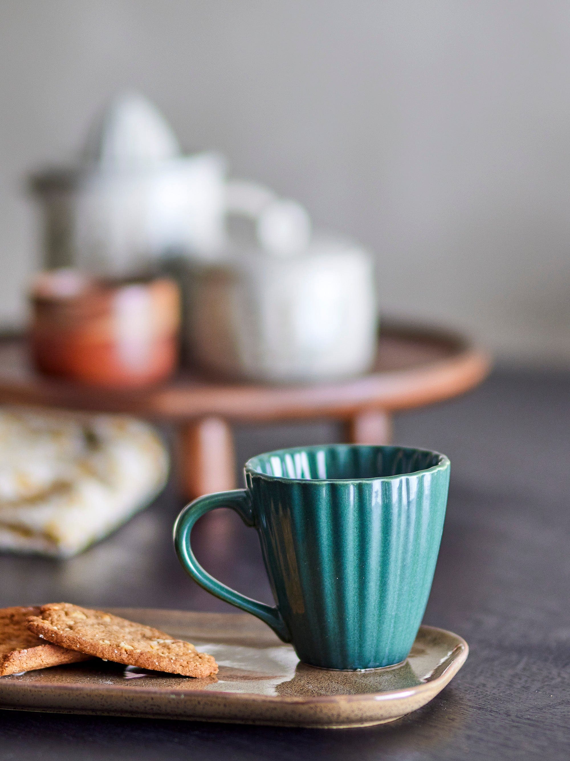 Bloomingville Cana din ceramica, Latina II Verde, 220 ml