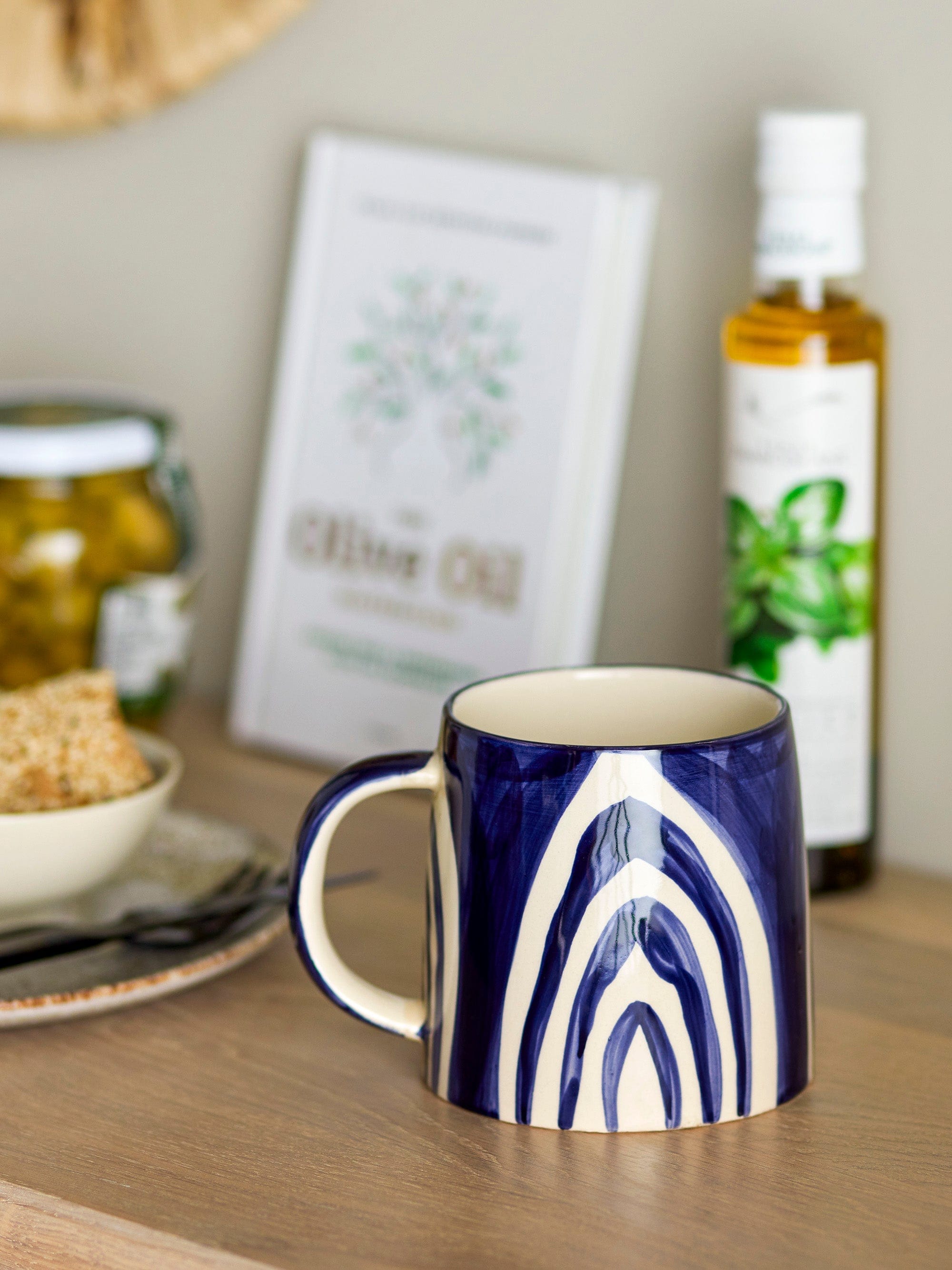 Bloomingville Cana din ceramica, Shama Albastru, 515 ml