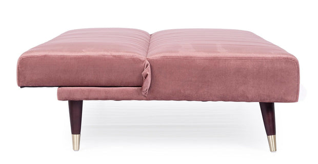 Canapea Alma Velvet Roz Extensibila cu Spuma Poliuretanica, 3 Locuri, Suprafata de Dormit 180x105 cm, tapitata cu Stofa, l180xA88xH82 cm (7)