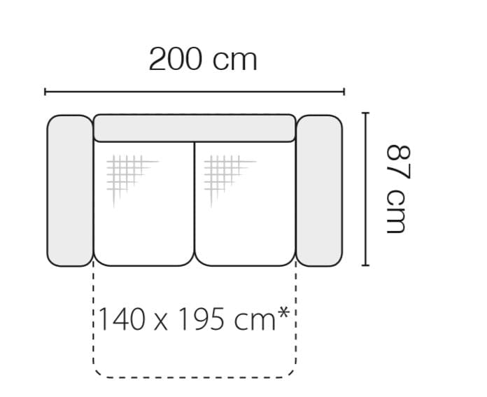 Canapea Ballo Extensibila cu Arcuri Ondulate si Spuma Poliuretanica, 3 Locuri, Suprafata de Dormit 195x140 cm, l200xA87xH90 cm (2)