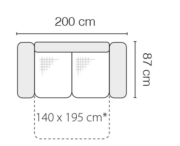 Canapea Ballo Extensibila cu Arcuri Ondulate si Spuma Poliuretanica, 3 Locuri, Suprafata de Dormit 195x140 cm, l200xA87xH90 cm (2)