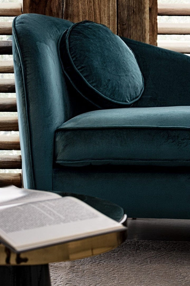 Canapea Candis Velvet Petrol Fixa cu Spuma Poliuretanica, 2 Locuri, tapitata cu Stofa, Perne Incluse, l163xA71xH80 cm (2)