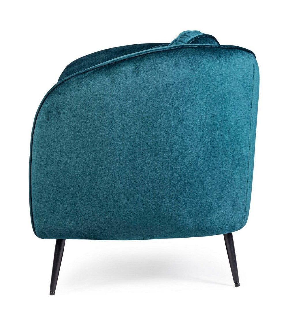 Canapea Candis Velvet Petrol Fixa cu Spuma Poliuretanica, 2 Locuri, tapitata cu Stofa, Perne Incluse, l163xA71xH80 cm (6)