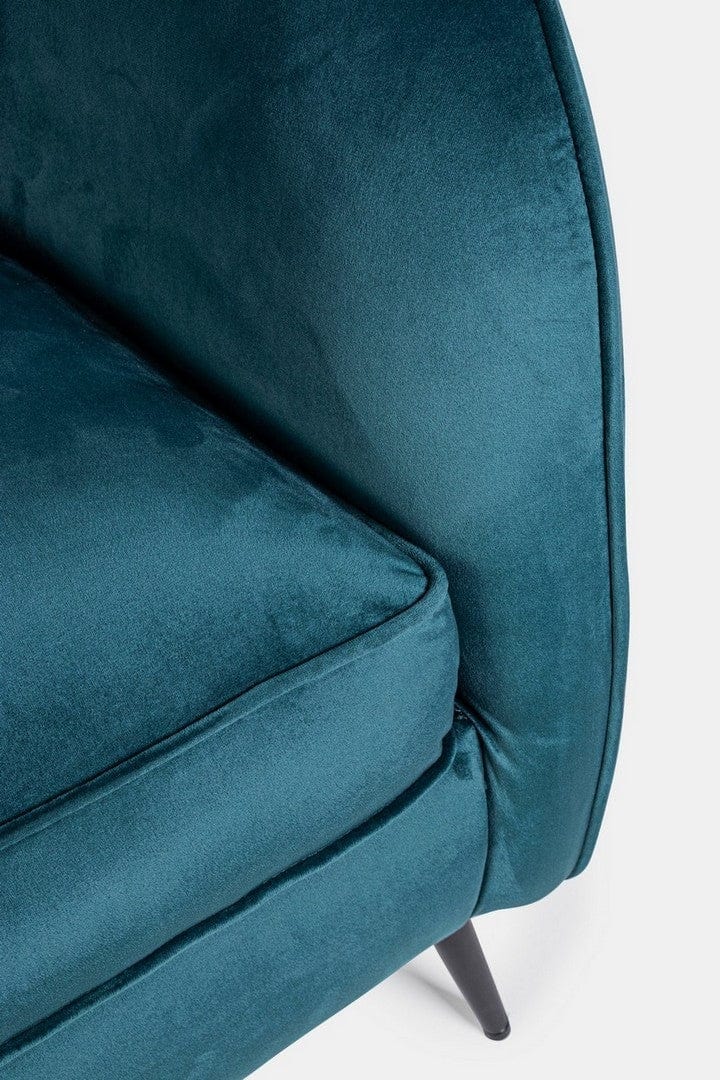 Canapea Candis Velvet Petrol Fixa cu Spuma Poliuretanica, 2 Locuri, tapitata cu Stofa, Perne Incluse, l163xA71xH80 cm (8)