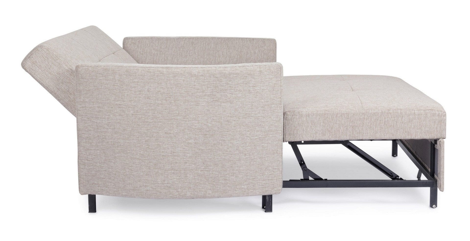 Canapea Clayton Bej Extensibila cu Spuma Poliuretanica, 2 Locuri, Suprafata de Dormit 131x190 cm, tapitata cu Stofa, Perne Incluse, l166xA88xH84 cm (5)